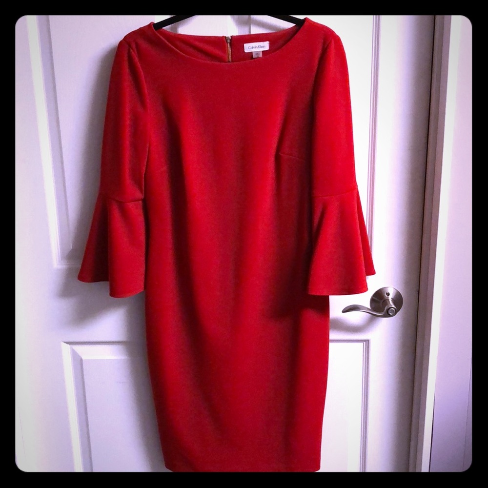 Calvin Klein Red Tailored Dress Size 10